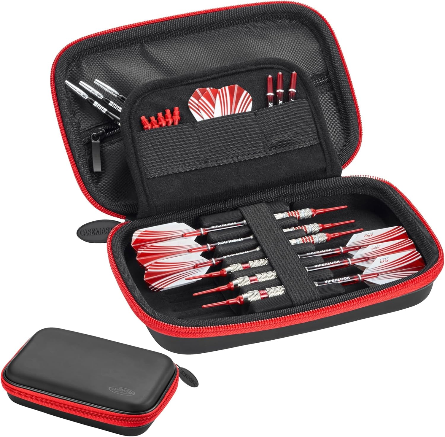 Casemaster Sentinel EVA Foam Shell Dart Case, Holds 6 Darts and Extra Accessories, Tips, Shafts and Flights, Compatible with Steel Tip and Soft Tip Darts