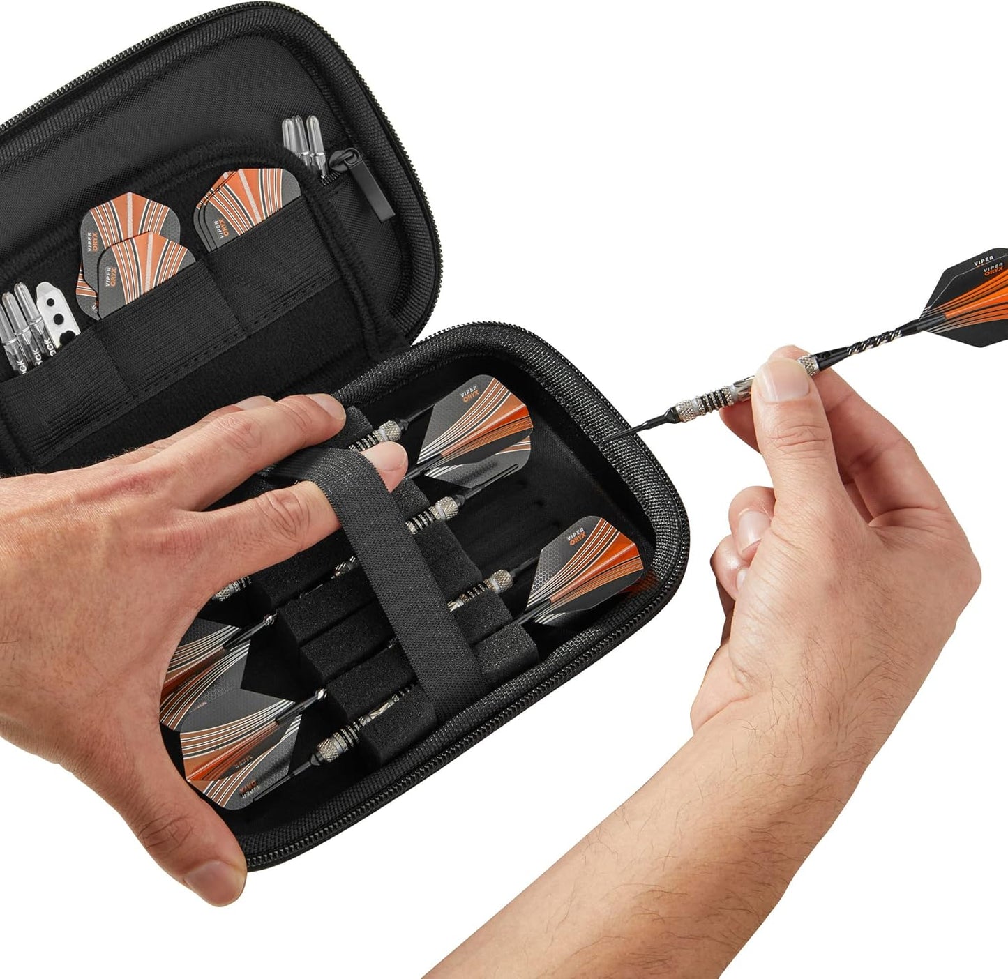 Casemaster Sentinel EVA Foam Shell Dart Case, Holds 6 Darts and Extra Accessories, Tips, Shafts and Flights, Compatible with Steel Tip and Soft Tip Darts
