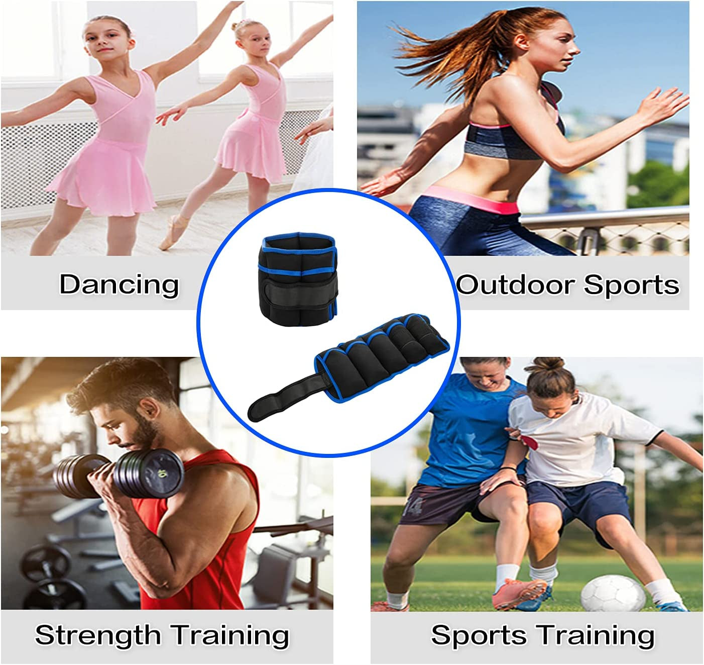 DNC Adjustable Ankle Weights 1 Pair 7 Lb 10 Lbs- Strength Training Wrist & Ankle Arm Wrist Leg Weight Set for Women Men- Removable Weighted Ankle Weights for Gym, Workout & Fitness