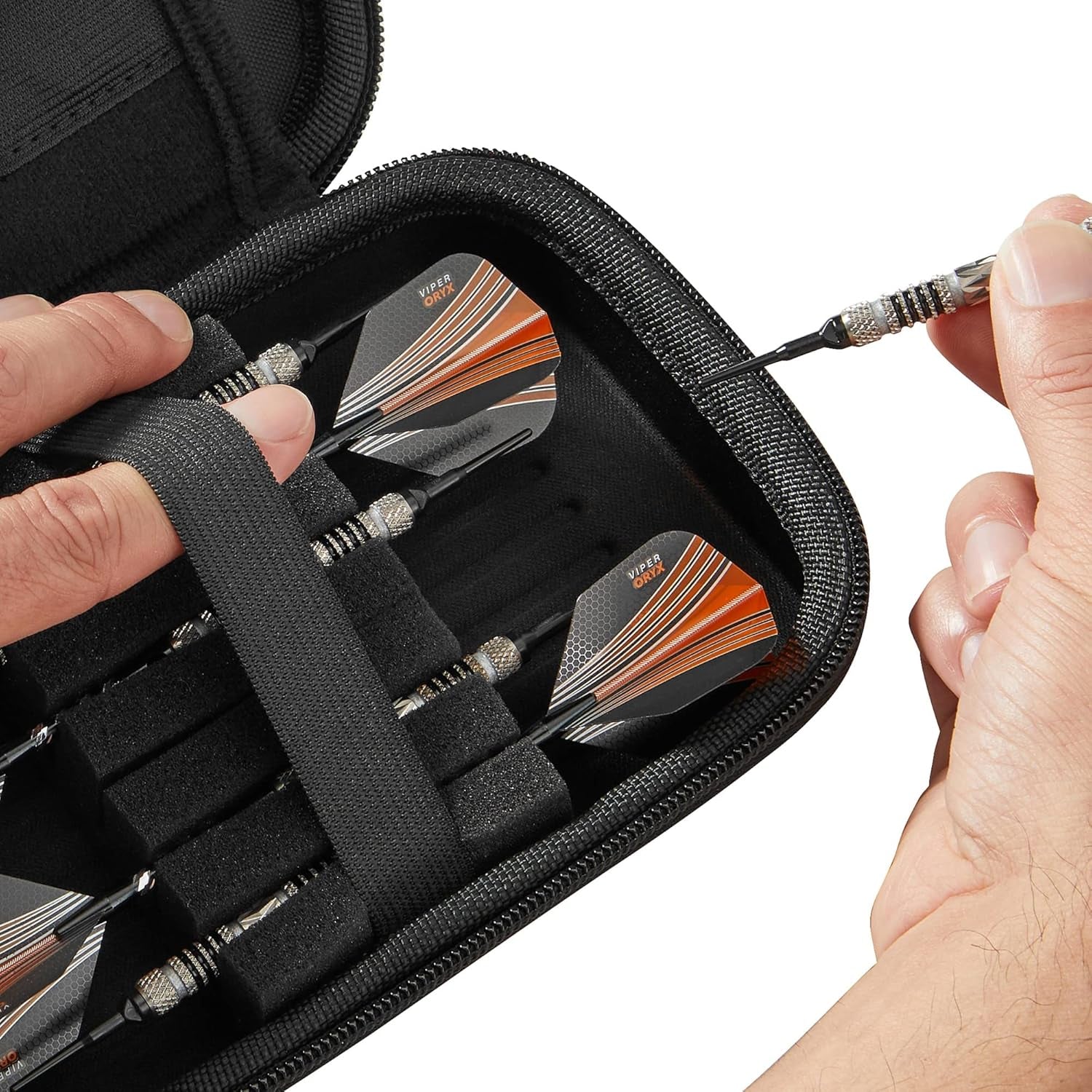 Casemaster Sentinel EVA Foam Shell Dart Case, Holds 6 Darts and Extra Accessories, Tips, Shafts and Flights, Compatible with Steel Tip and Soft Tip Darts