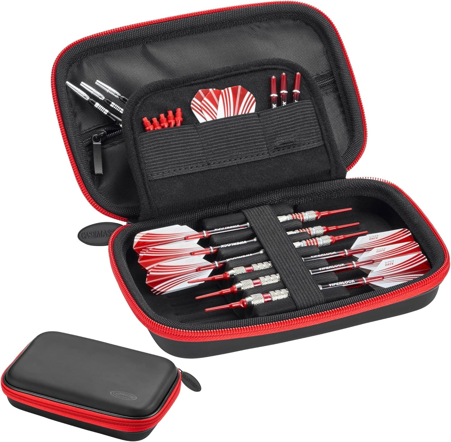 Casemaster Sentinel EVA Foam Shell Dart Case, Holds 6 Darts and Extra Accessories, Tips, Shafts and Flights, Compatible with Steel Tip and Soft Tip Darts