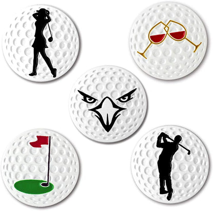 Myartte Creative Golf Ball Marker Soft Enamel Golf Markers 24.4MM Assorted 5 Pcs
