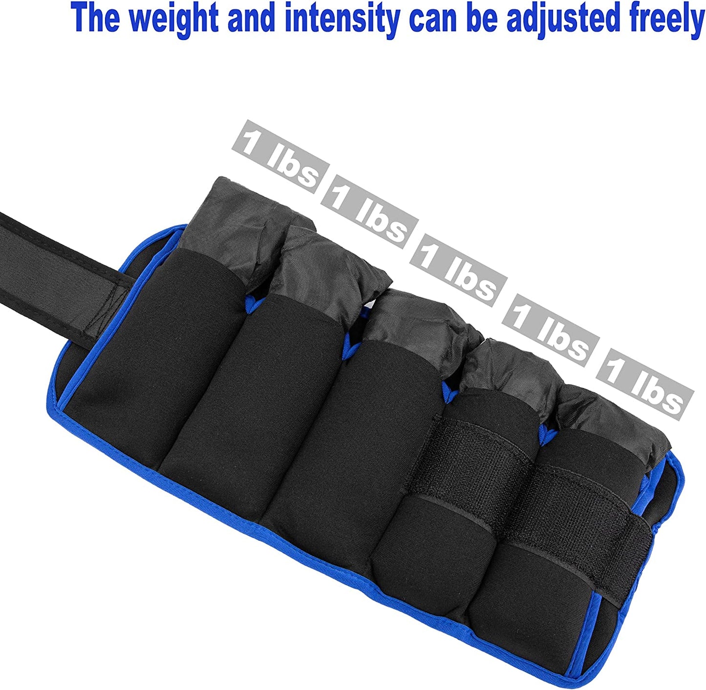 DNC Adjustable Ankle Weights 1 Pair 7 Lb 10 Lbs- Strength Training Wrist & Ankle Arm Wrist Leg Weight Set for Women Men- Removable Weighted Ankle Weights for Gym, Workout & Fitness