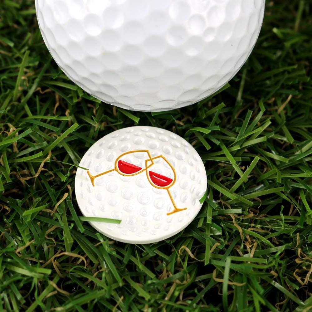 Myartte Creative Golf Ball Marker Soft Enamel Golf Markers 24.4MM Assorted 5 Pcs